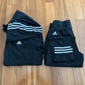 Adidas Women’s Grey Two-Piece Jogger Suit